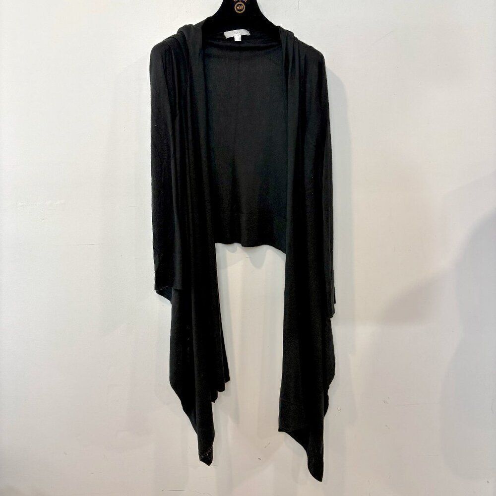 JOSEF Knit Ribbed Draped Open Front Cardigan Long Sleeve sz S